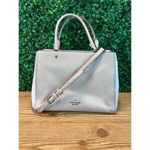 Kate Spade Leila Medium Triple Compartment Satchel Crossbody Bag Cream Beige